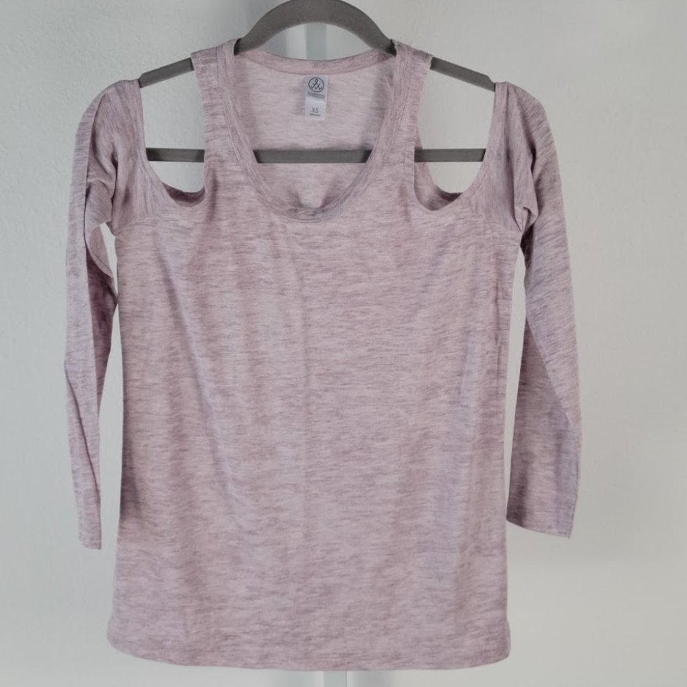 ALTERNATIVE Long Sleeve Cold Shoulder Tee Sz XS - Picture 3 of 7